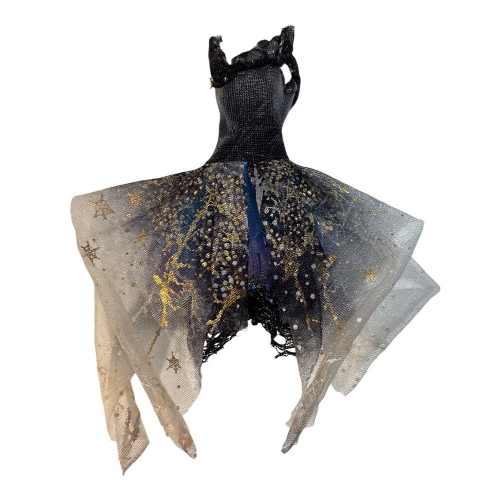 Monster High Dress for Abbey Bominable 13 Wishes Black Blue Gold Snowflake